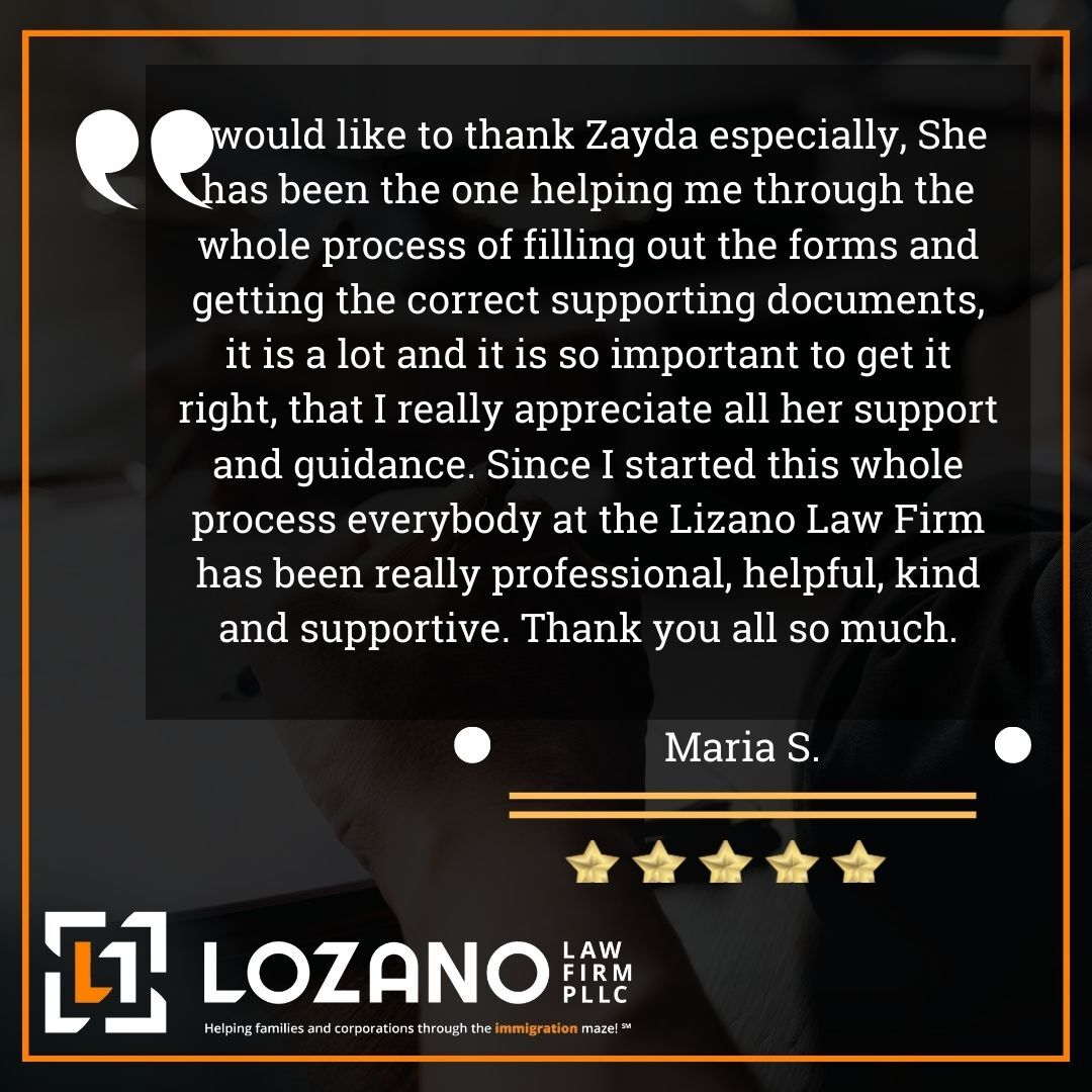 Lozano Law Firm Client Testimonial By Maria S.